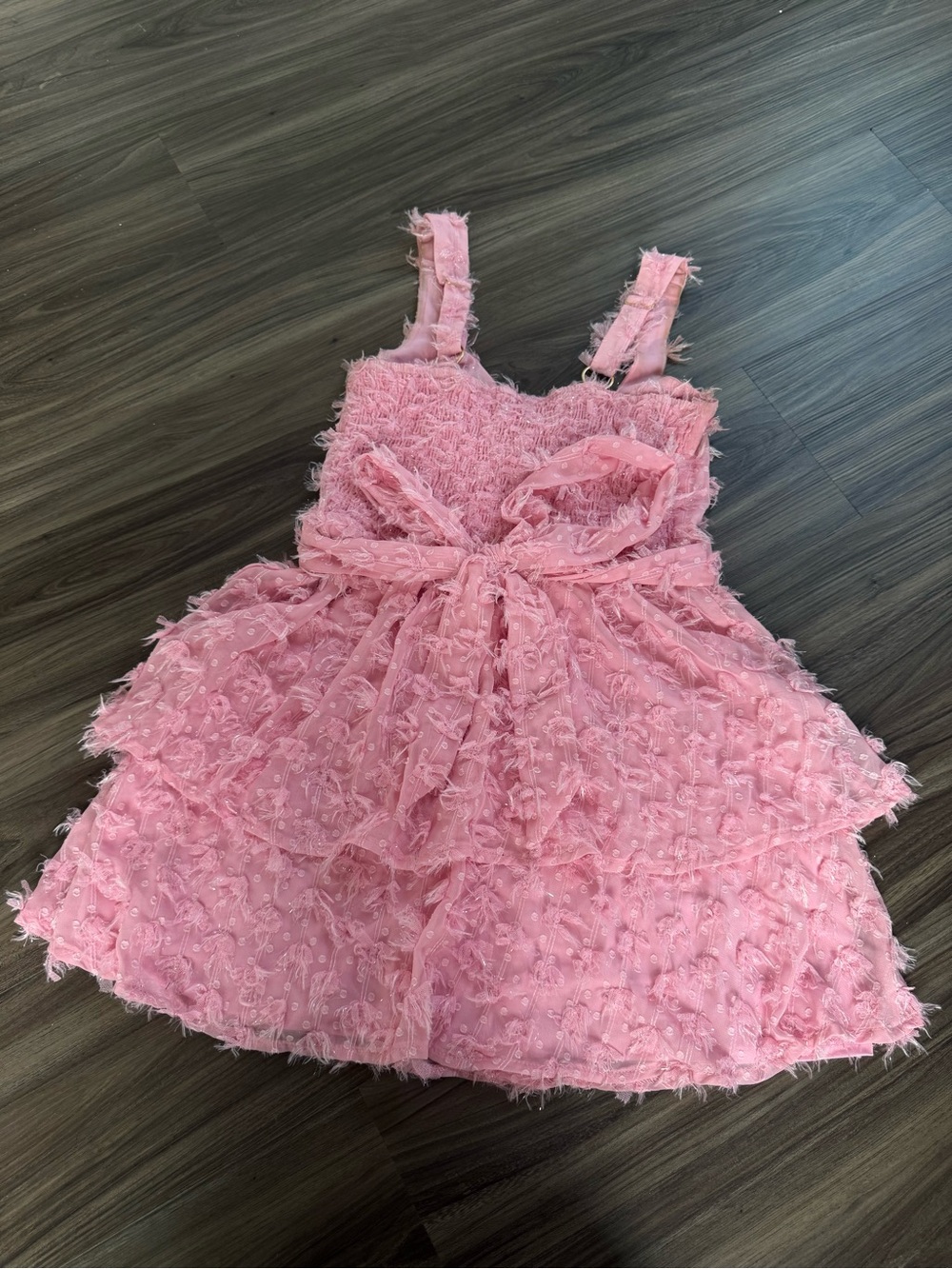 Show Me Your MuMu Pink Textured Ruffle Mini Dress - Picture 3 of 4